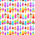 Timeless Treasures Multi-Coloured Popsicles Ice Cream Lollies White  (TT Pool Party 5)