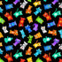 Timeless Treasures Tossed Rainbow Cats Black Remnant (47cm x 112cm TT Live Love Meow 3)