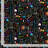 Timeless Treasures Bright Science Doodles Black Remnant (35cm x 112cm TT Spaced Out 4)