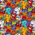 Timeless Treasures GAIL-CD6341 Multi Rainbow Cartoon Stacked Cats 100% Cotton Fabric – Novelty Cat Quilting & Craft Fabric (TT Meow You Doing? 3)