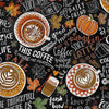 Timeless Treasures Coffee Hot Drink Pumpkin Autumn Coffee Beans Black (TT Pumpkin Spice)