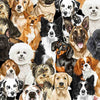 Timeless Treasures Packed Realistic Dogs Multi-Coloured Remnant (48cm x 112cm TT Realistic Dogs)