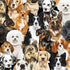 Timeless Treasures Packed Realistic Dogs Multi-Coloured Remnant (48cm x 112cm TT Realistic Dogs)