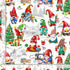 Timeless Treasures Cute Christmas Tree Decorations Gonks Quilting Gnomes Winter Scene White (TT Holiday Favourites 4)