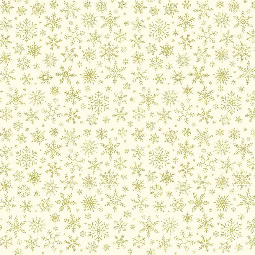 Timeless Treasures Christmas Winter Snowflakes Metallic Cream (TT Winter Rose 10)