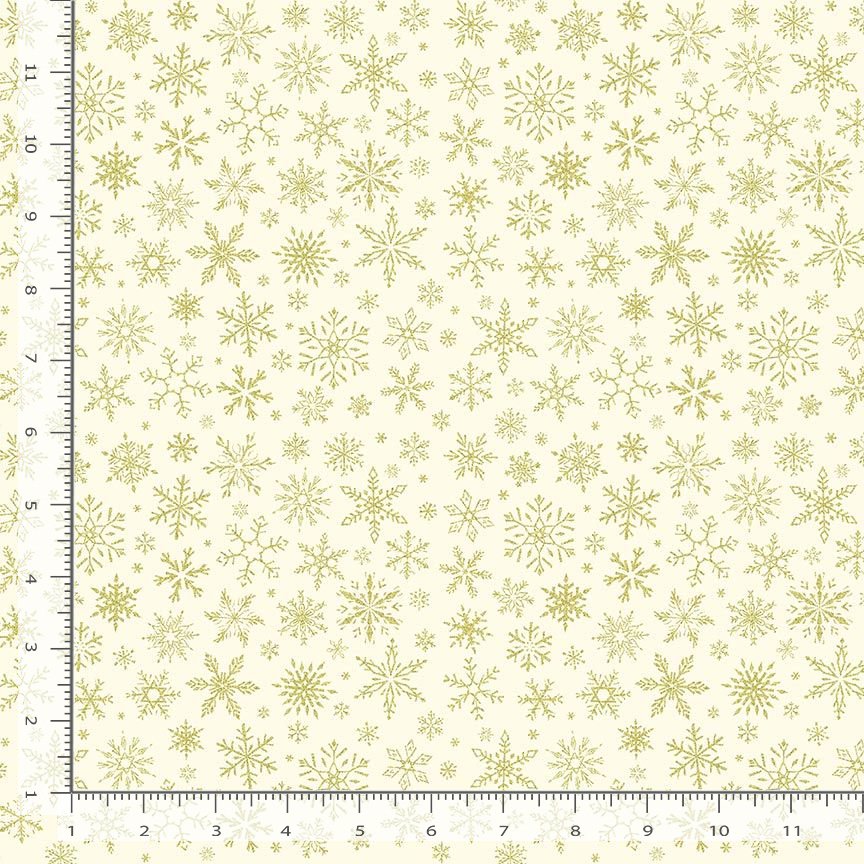 Timeless Treasures Christmas Winter Snowflakes Metallic Cream (TT Winter Rose 10)