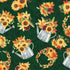 Hoffman Autumn Harvest Sunflowers Watering Can Gardening Green Remnant (49cm x 112cm Hoff Fall Blooms 1)