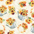 Hoffman Autumn Harvest Sunflowers Watering Can Gardening Metallic Cream Remnant (68cm x 112cm Hoff Fall Blooms 1)