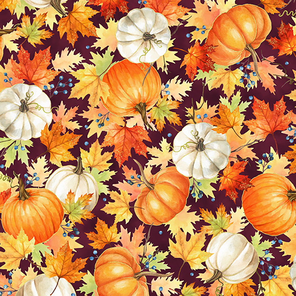 Hoffman Fall For Autumn 1 Pumpkin Autumn Mulberry Remnant (73cm x 112cm Hoff Fall For Autumn 1)