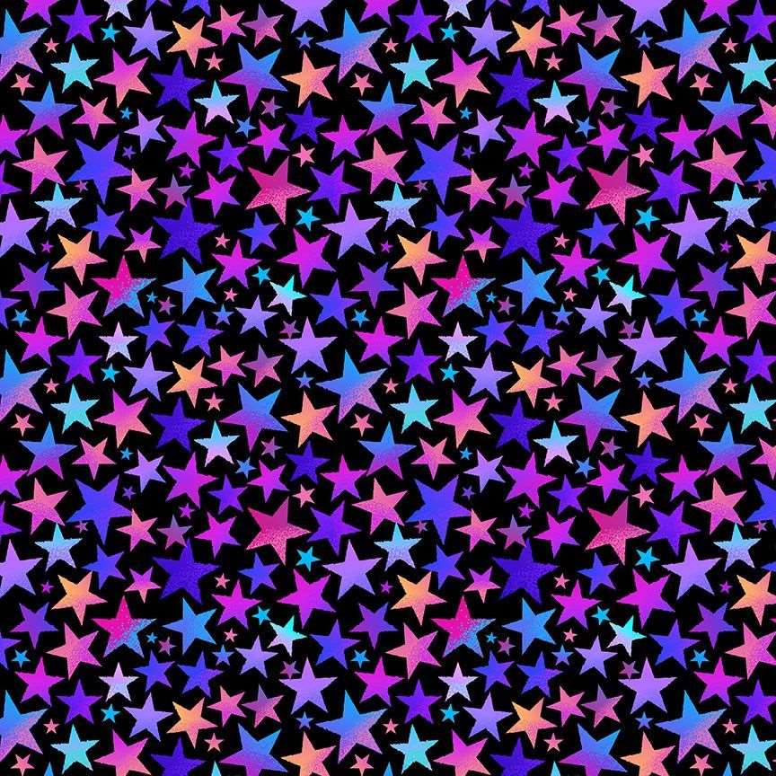 Timeless Treasures Tumble & Twirl Large Small Bright Stars Multi-Coloured (TT Tumble & Twirl 1)