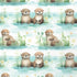 PRE-ORDER Quirky Cotton Animal Nature Wildlife Pup Mammal Aquatic Rivers Sea Light Blue (PRE-ORDER QC Baby Otters)