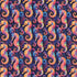 Quirky Cottons Animal Nature Wildlife Tropical Fish Marine Aquatic Ocean Sea Multi-Coloured Remnant (49cm x 156cm QC Rainbow Seahorses)