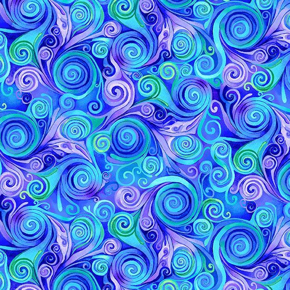 Timeless Treasures MEADOW-CD3957 Blue Purple 100% Cotton Fabric – Swirl Pattern Quilting & Craft Material (TT Meadow Bloom 7)