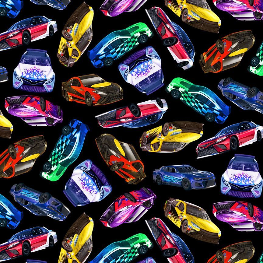 Timeless Treasures MICHAEL CD4012 Black Thrill Seeker Racing Sports Car 100% Cotton Fabric | Quilting, Dressmaking & Craft Fabric (TT Thrill Seeker 1)