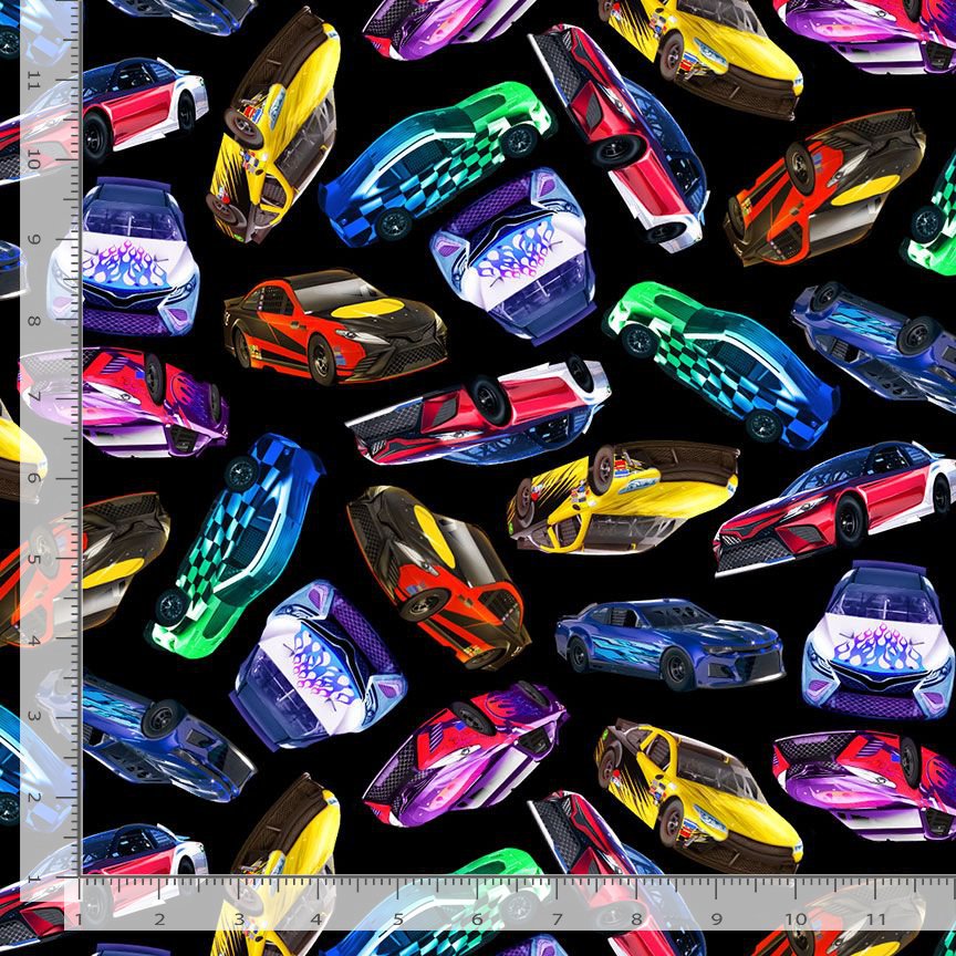 Timeless Treasures MICHAEL CD4012 Black Thrill Seeker Racing Sports Car 100% Cotton Fabric | Quilting, Dressmaking & Craft Fabric (TT Thrill Seeker 1)