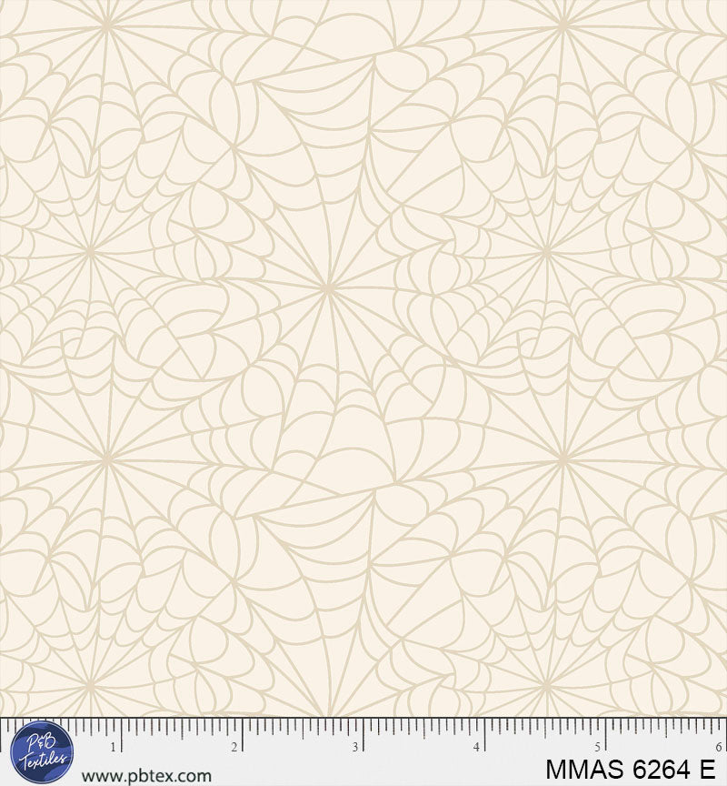 P & B Textiles MMAS 6263 E Midnight Masquerade Ecru Spiderweb Halloween Quilting 100% Cotton Fabric for Sewing & Crafts (PB Midnight Masquerade 3)
