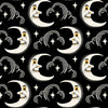P & B Textiles MMAS 6262 K Midnight Masquerade Moon Face Halloween Black Quilting 100% Cotton Fabric for Sewing & Crafts (PB Midnight Masquerade 1)