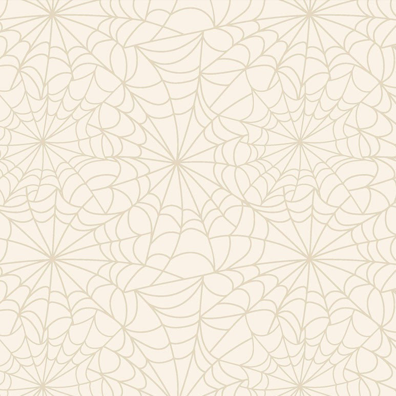 P & B Textiles MMAS 6263 E Midnight Masquerade Ecru Spiderweb Halloween Quilting 100% Cotton Fabric for Sewing & Crafts (PB Midnight Masquerade 3)