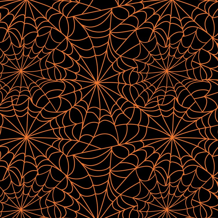 P & B Textiles MMAS 6264 KO Midnight Masquerade Black & Orange Spiderweb Halloween Quilting 100% Cotton Fabric for Sewing & Crafts (PB Midnight Masquerade 4)