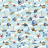Michael Miller Sail La Vie Sail Away DCX12509 Aqua 100% Cotton Remnant (34cm x 112cm MM Sail Away 1)