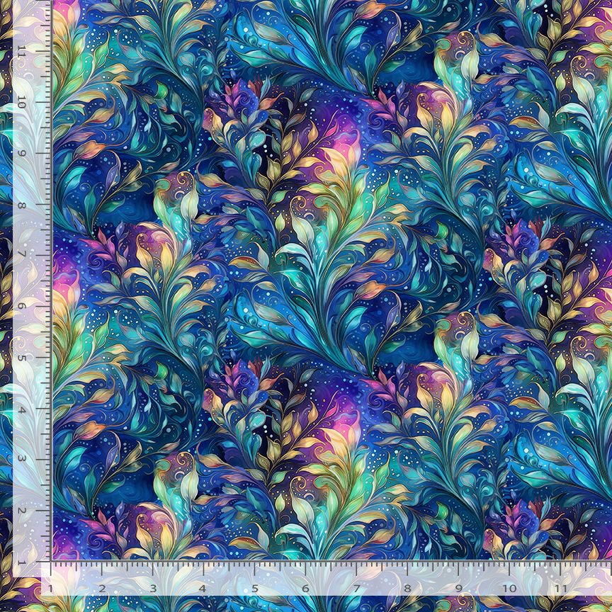 Timeless Treasures Fantasy Leafy Vines Nature Multi-Coloured (TT Dragonfly Illusion 4)