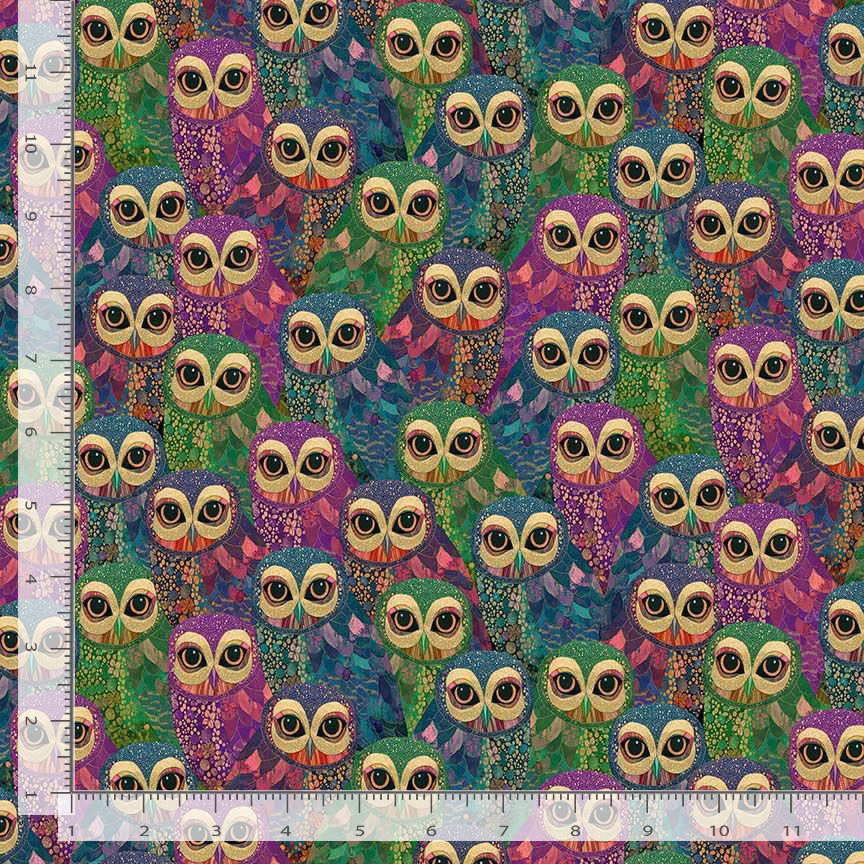 Timeless Treasures NATURE CD4221 OWL – Packed Cloisonné Owl 100% Cotton Fabric | Quilting, Dressmaking & Craft Fabric (TT Wit & Wisdom 2)