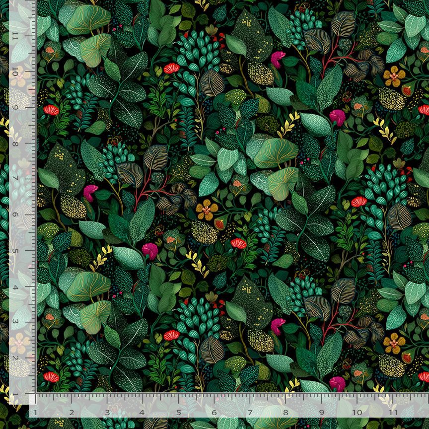 Timeless Treasures NATURE CD4561 GREEN Packed Tropical Leaves Green 100% Cotton Fabric | Quilting, Dressmaking & Craft Fabric (TT Paradise Found 4)