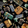Timeless Treasures NATURE CD6403 BLACK Fishing Gear & Accessories 100% Cotton Fabric | Quilting, Dressmaking & Craft Fabric (TT Fishing Gear 1)