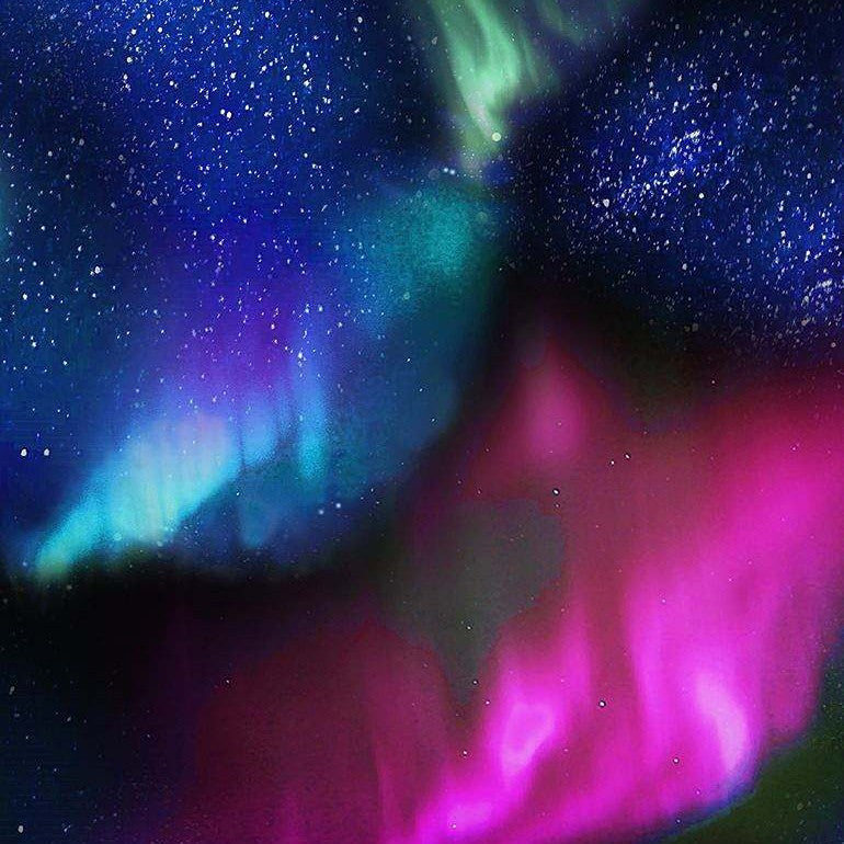 Timeless Treasures Aurora Sky Nature Northern Lights Multi-Coloured (TT Aurora Sky)