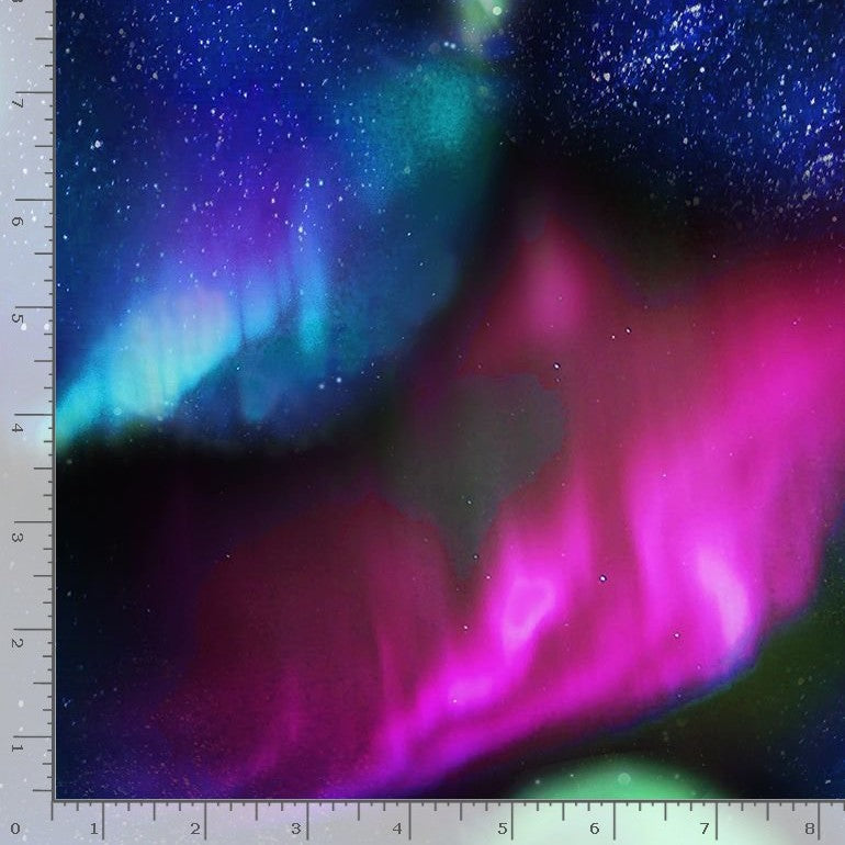 Timeless Treasures Aurora Sky Northern Lights Nature Multi-Coloured Remnant (40cm x 112cm TT Aurora Sky)