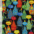 Timeless Treasures 100% Cotton Fabric Bright Animal Packed Quirky Cats (TT Meow You Doing? 1)