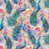 Timeless Treasures PLUME-CD3962 Multi Peacocks on Floral Quilting Cotton Remnant (58cm x 112cm TT Wild Beauty 2)