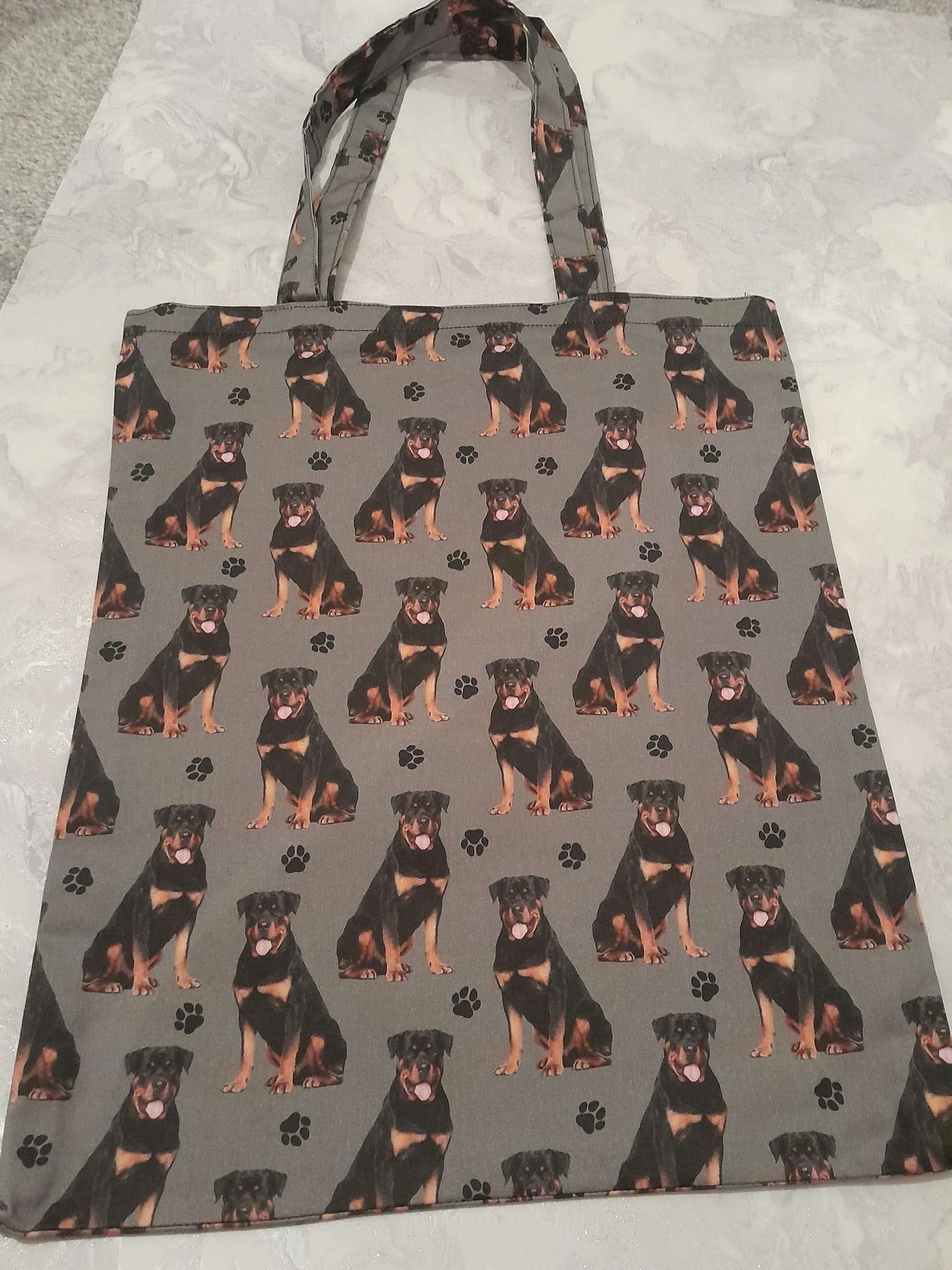 Quirky Cottons Rottweiler Breed Rottie Large Powerful Dog Pet Grey (QC Rottweiler-1 METRE PIECE)