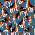 Quirky Cottons Dog Breed Beagle Hound Hunting Dog Blue (QC Beagles-1 METRE PIECE)