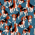 Quirky Cottons Dog Breed Beagle Hound Hunting Dog Blue Remnant (51cm x 156cm QC Beagles)