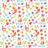 Quirky Cottons Dancing Fox Flowers Nature White (QC Happy Foxes-1 METRE PIECE)
