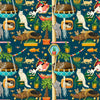 Timeless Treasures ROSIE CD4127 NAVY 100% Cotton Cat Fabric Remnant (59cm x 112cm TT Feline Fanatic 1)