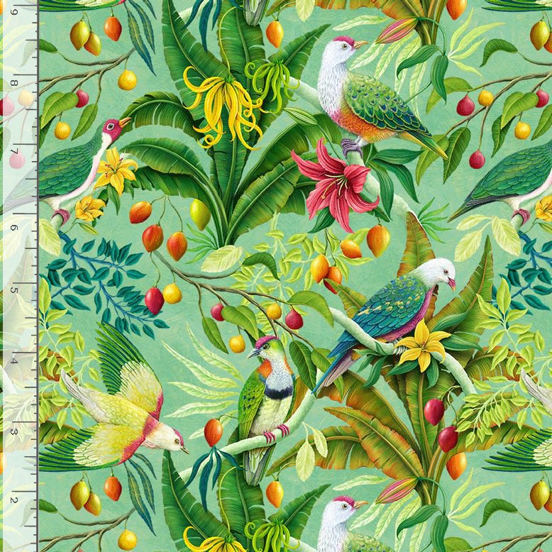 Timeless Treasures ROSIE-CD4172 Green Fruit Dove 100% Cotton Fabric Tropical Island – Quilting & Craft Fabric (TT Paradise Island 1)