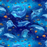 Timeless Treasures 100% Cotton Fabric Bubbles Sea Playful Dolphins & Fish Blue (TT Ocean Life 3)
