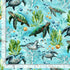 Timeless Treasures 100% Cotton Fabric Sea Turtles Fish Plants Coral Reef Aqua Blue (TT Ocean Life 5)