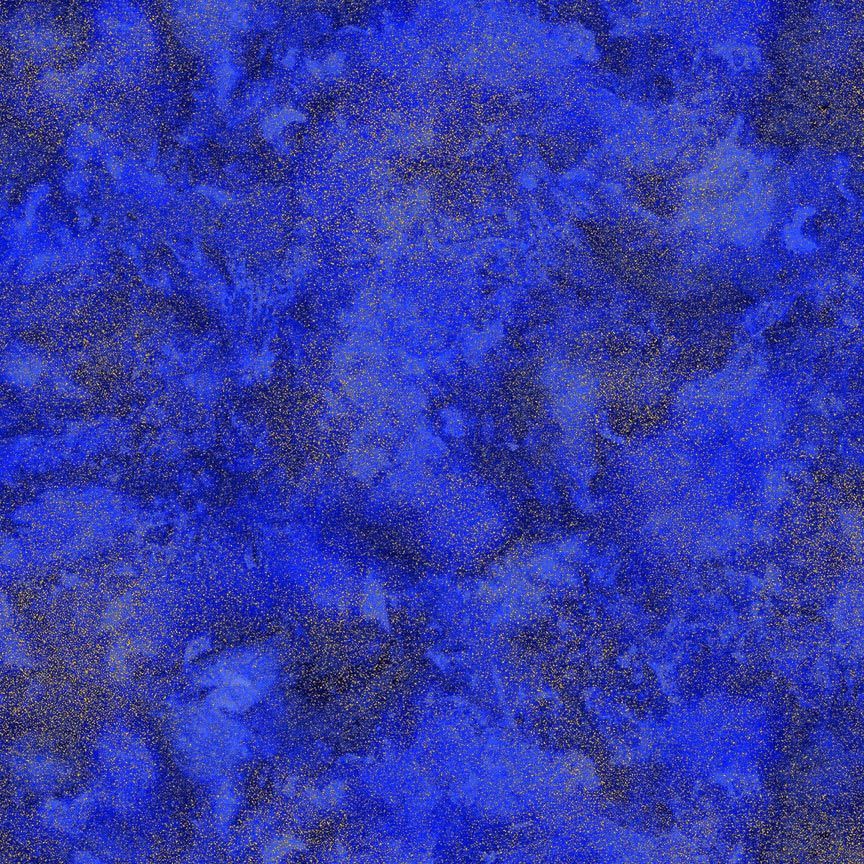 Timeless Treasures SHIMMER ROYAL – Metallic Blue Shimmer Fabric – 100% Cotton Quilting Fabric (TT Escapade 8)