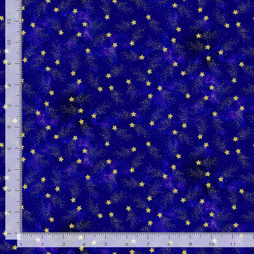 Timeless Treasures Metallic Stars Space Navy (TT Galaxy 2)