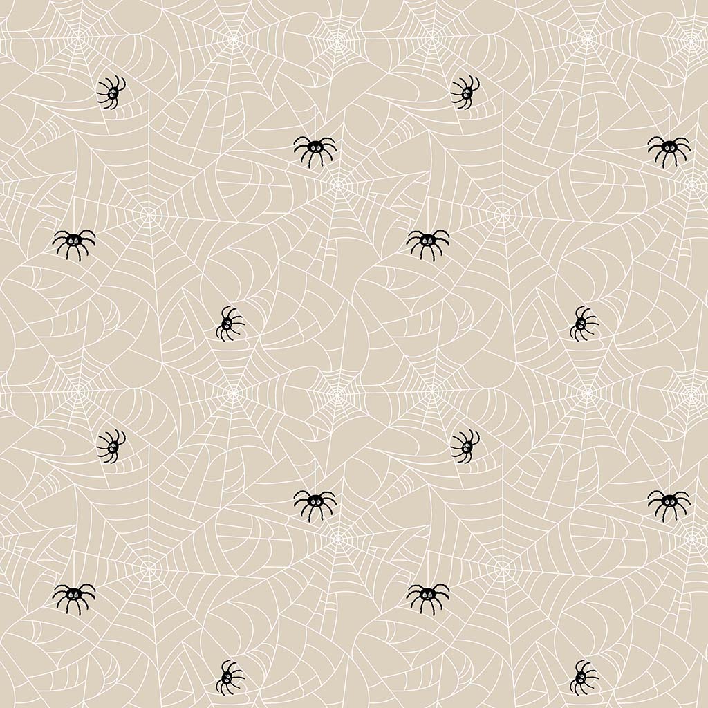 Dear Stella STELLA D3482 BONE Love At First Bite Novelty Spider & Spiderweb Halloween Beige 100% Cotton Fabric for Sewing & Crafts (DS Love At First Bite 1)