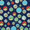 P & B Textiles TTRE 6308 DB Turnowsky Treasures Festive Holiday Baubles Decorations Blue Christmas Quilting 100% Cotton Fabric for Sewing & Crafts (PB Turnowsky Treasures 4)