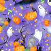 Hoffman U5130 595 – Purple Halloween Ghosts & Pumpkins 100% Cotton Fabric for Sewing & Crafts (Hoff Celebrate The Season 3)