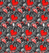 Quirky Cottons Red Hearts Love Valentine Black Remnant (33cm x 156cm QC Be My Valentine) (Copy)