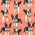 Quirky Cottons French Bulldog Frenchies Dog Salmon Pink (QC French Bulldog-1 METRE PIECE)