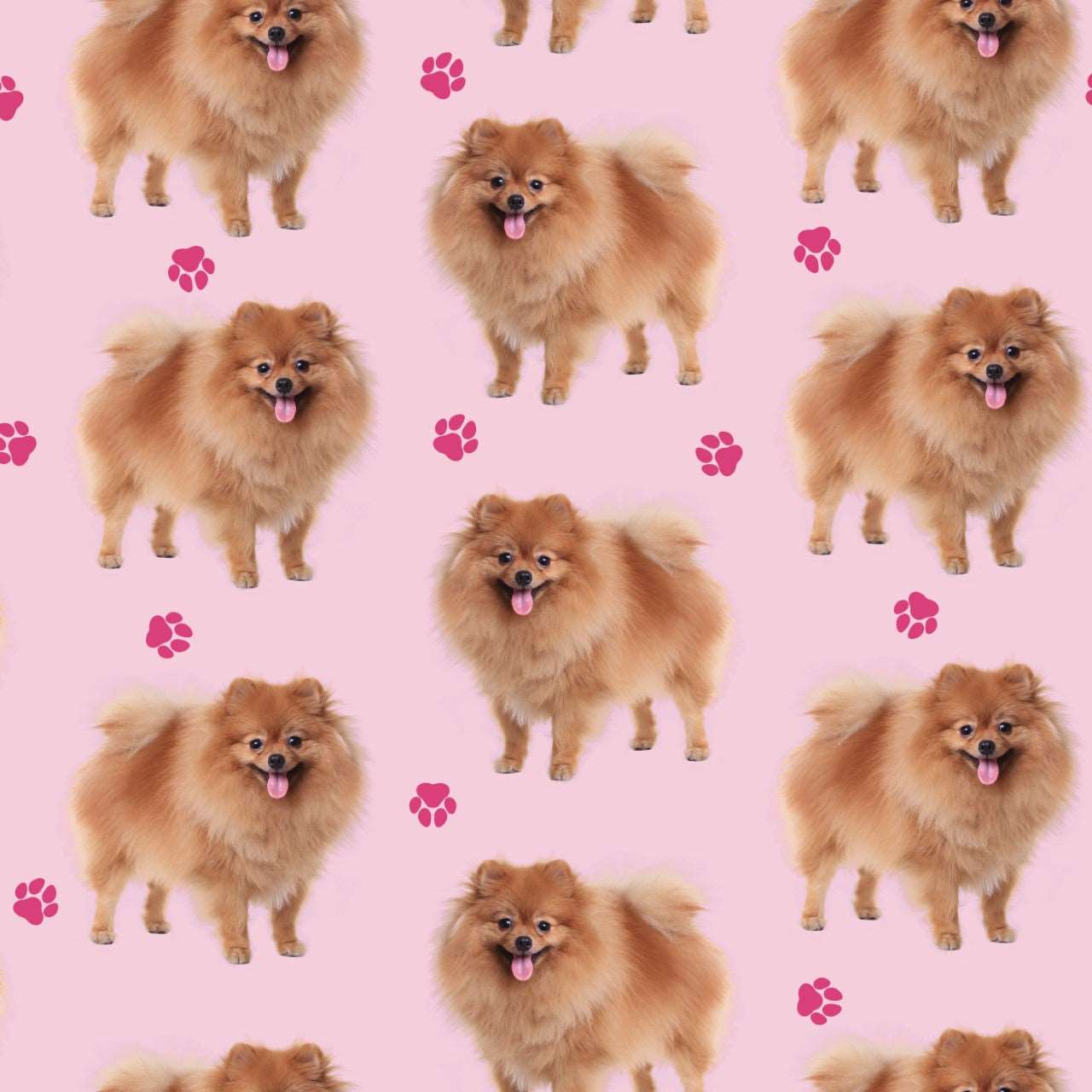 Quirky Cottons Pomeranian Pom Toy Breed Small Animal Dog Pink (QC Pomeranian-1 METRE PIECE)