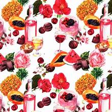 Quirky Cottons Food Drink Chocolate Pineapple Chocolate White Remnant (41cm x 156cm QC Posh Picnic)