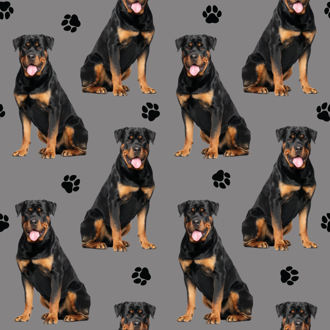 Quirky Cottons Rottweiler Breed Rottie Large Powerful Dog Pet Grey Remnant (78cm x 135cm QC Rottweiler)